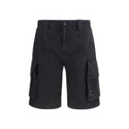 Black Cotton Bermuda Shorts