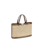 Beige Raffia Shoulder Bag