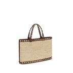 Beige Raffia Shoulder Bag
