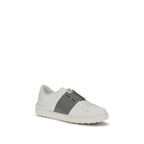 White Calf Leather Bos Taurus Low Top Sneakers