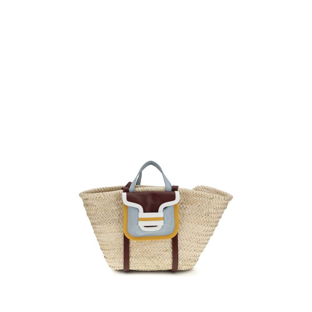 Beige Raffia Shoulder Bag
