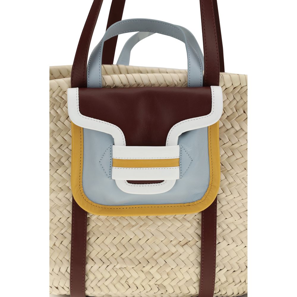 Beige Raffia Shoulder Bag