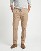 Beige Cotton Casual Pants
