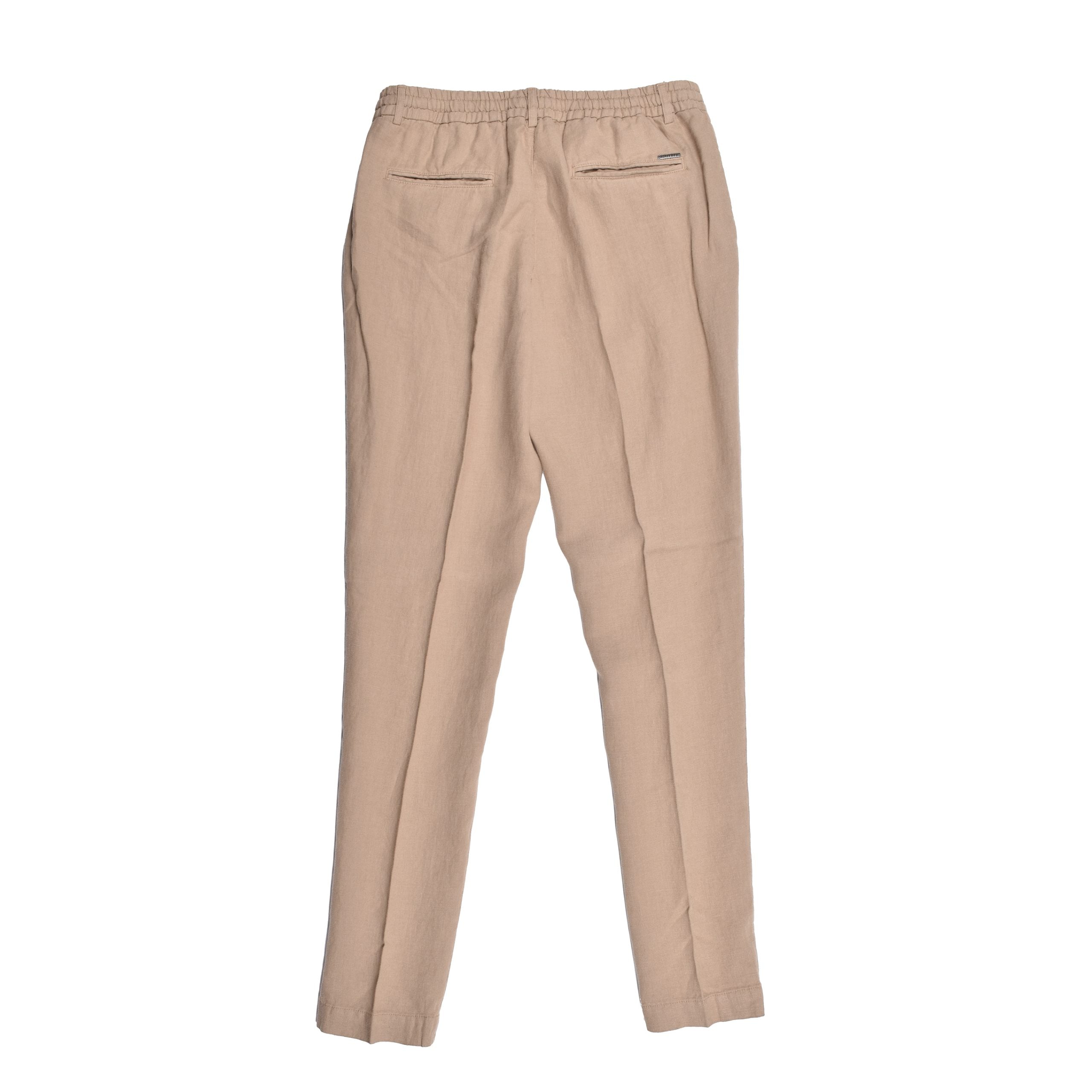 Beige Linen Casual Pants