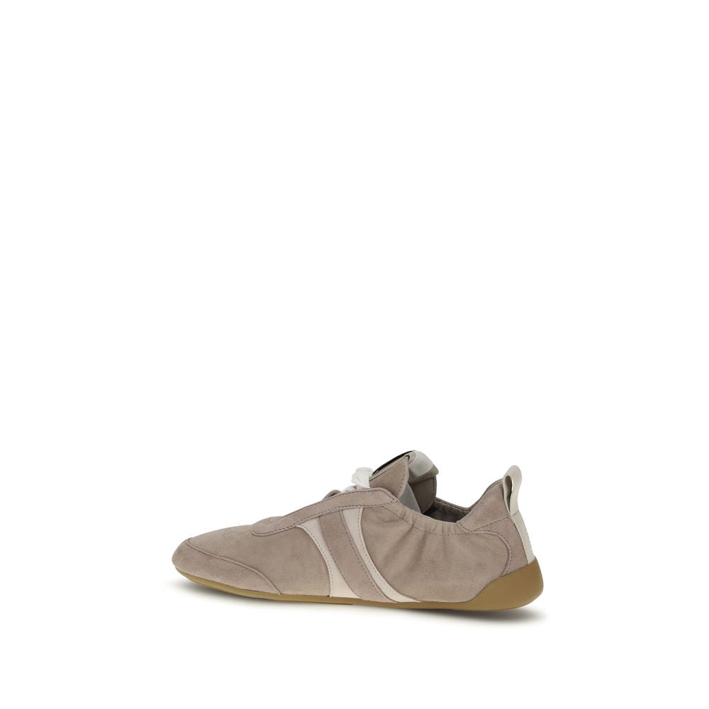 Beige Calf Leather Bos Taurus Athletic Sneakers