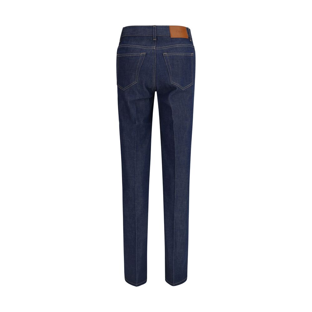 Blue Cotton Slim Fit Jeans