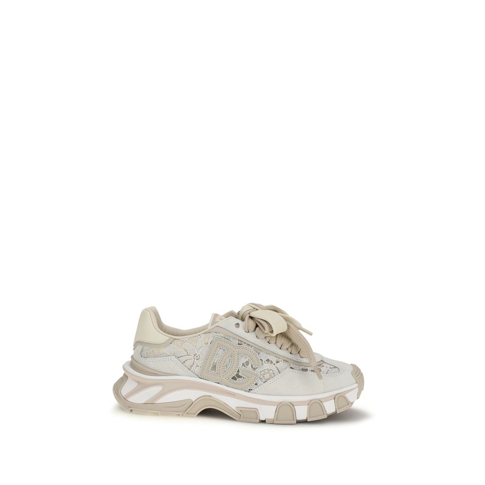 Beige Polyamide Low Top Sneakers