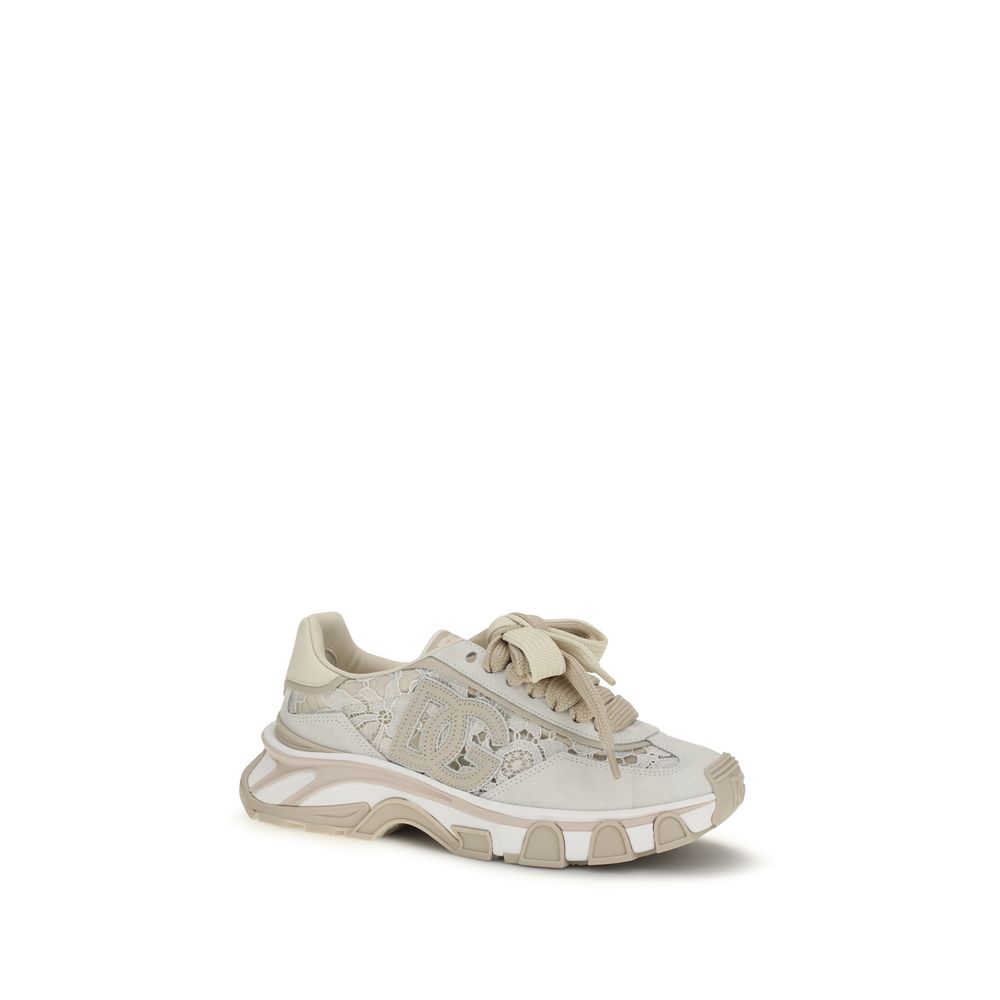 Beige Polyamide Low Top Sneakers