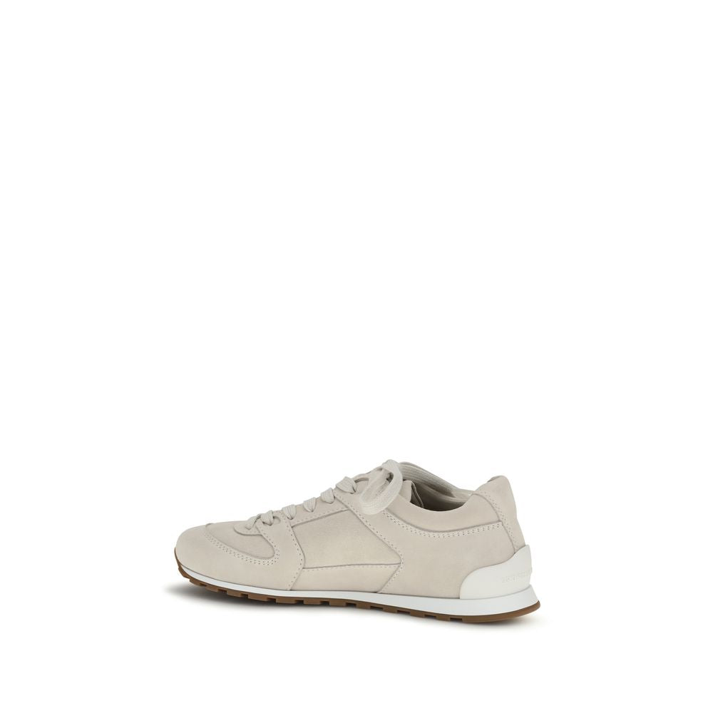 Beige Calf Leather Bos Taurus Low Top Sneakers