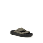 Bicolor Calf Leather Bos Taurus Flat Sandals