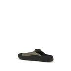 Bicolor Calf Leather Bos Taurus Flat Sandals