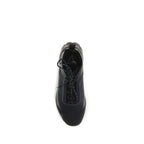 Black Polyester Athletic Sneakers