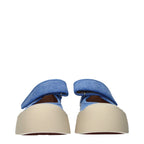 Blue Fabric Low Top Sneakers