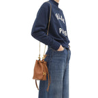 Brown Calfskin Backet Bag