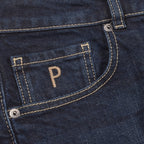 Navy Blue Cotton Straight-Leg Jeans