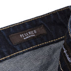 Navy Blue Cotton Straight-Leg Jeans