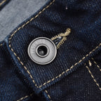 Navy Blue Cotton Straight-Leg Jeans