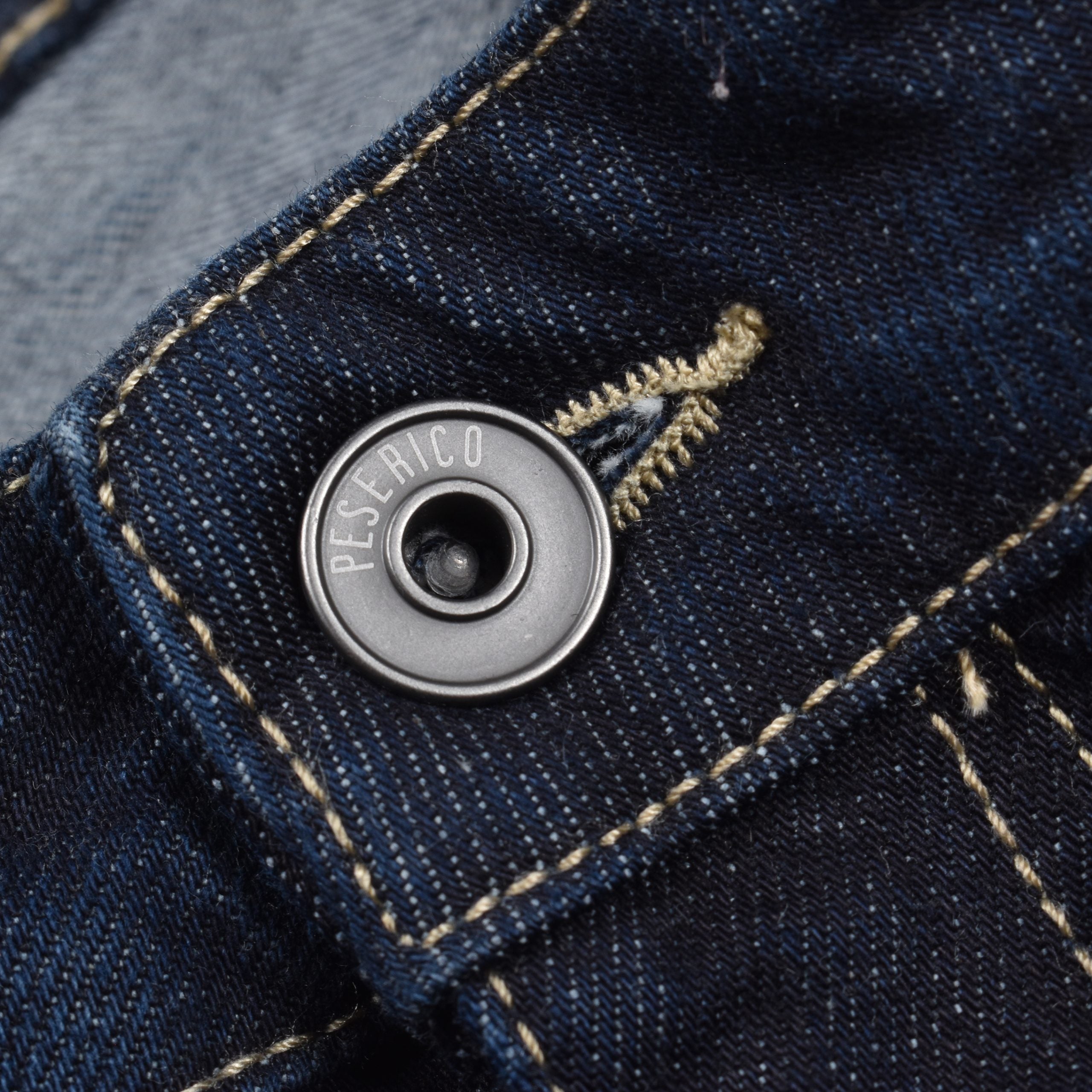 Navy Blue Cotton Straight-Leg Jeans