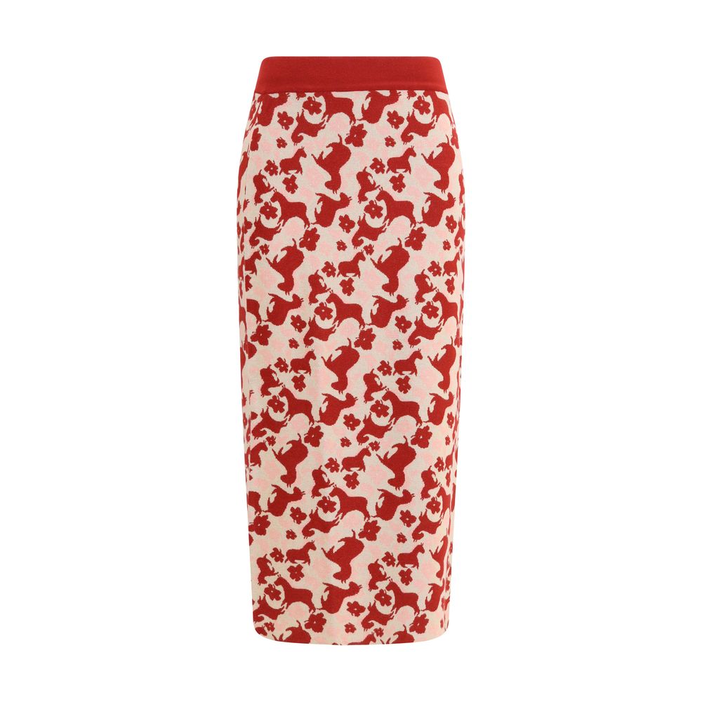 Multicolor Viscose Midi Skirt