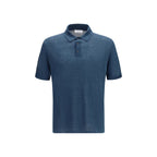 Blue Linen Polo Shirt