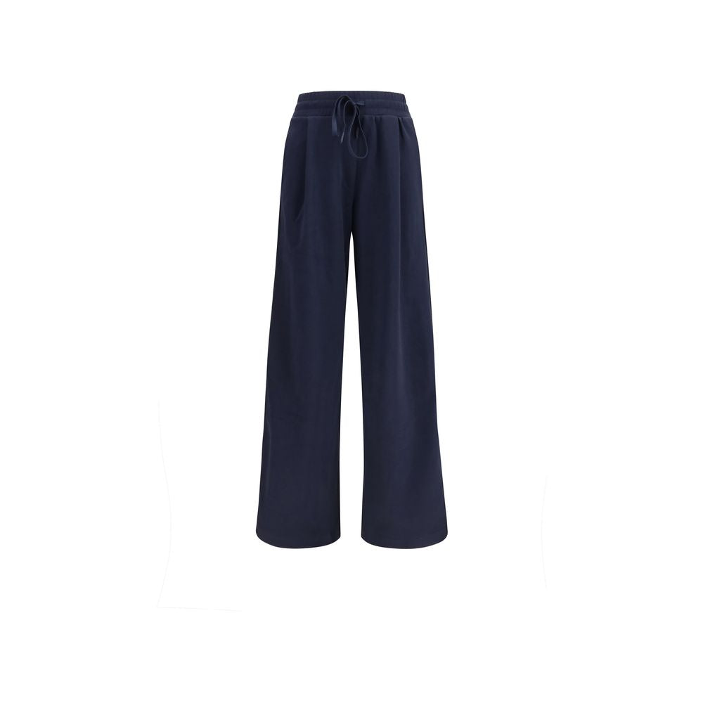 Blue Cotton Casual Pants