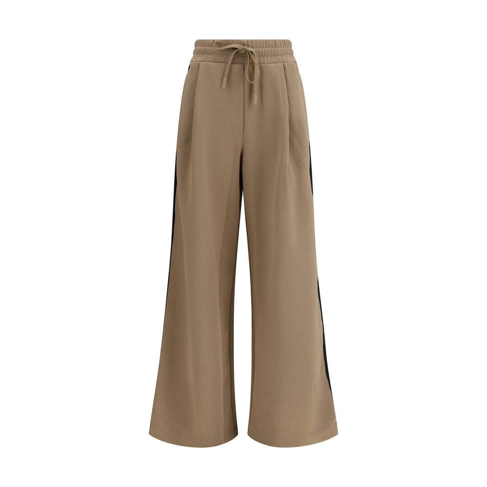 Beige Cotton Casual Pants