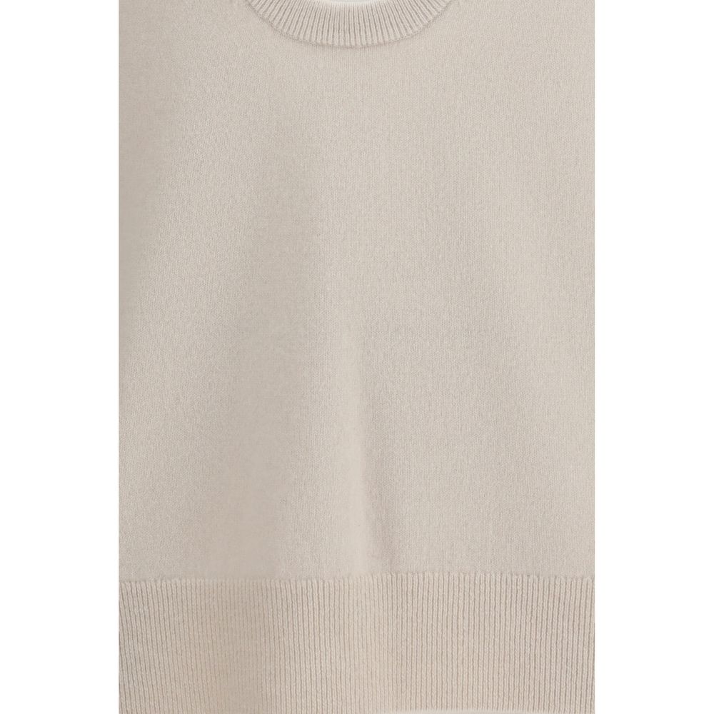 Beige Cashmere Sleeveles Sweater
