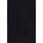 Black Elastane Sleeveles Sweater