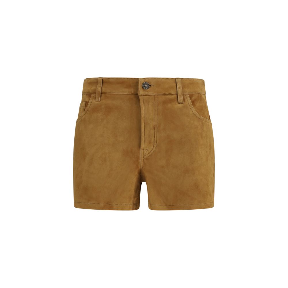 Beige Camel Hair  Bermuda Shorts