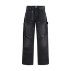 Black Cotton Cargo Pants