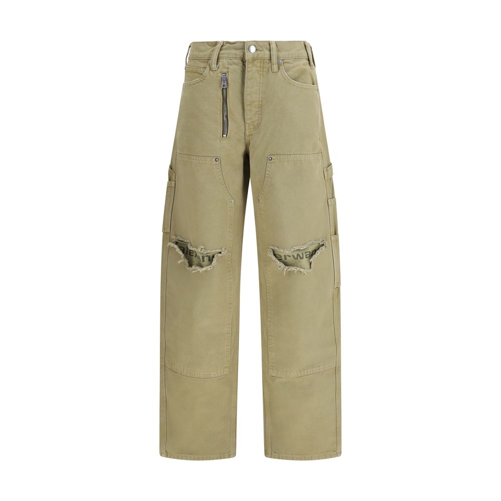 Bicolor Cotton Cargo Pants
