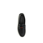 Black Calf Leather Bos Taurus Slip-On Loafers