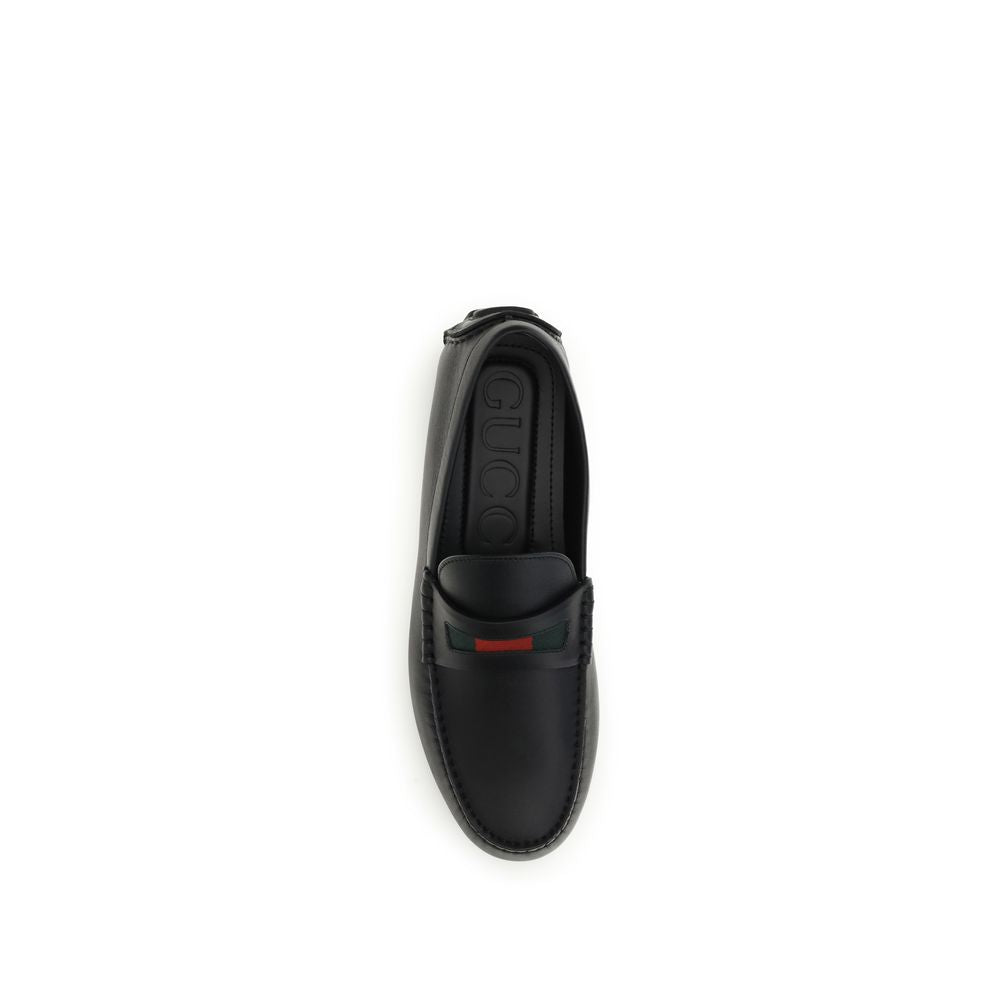 Black Calf Leather Bos Taurus Slip-On Loafers