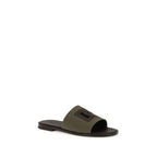 Bicolor Canvas Flat Sandals