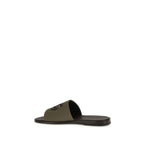 Bicolor Canvas Flat Sandals