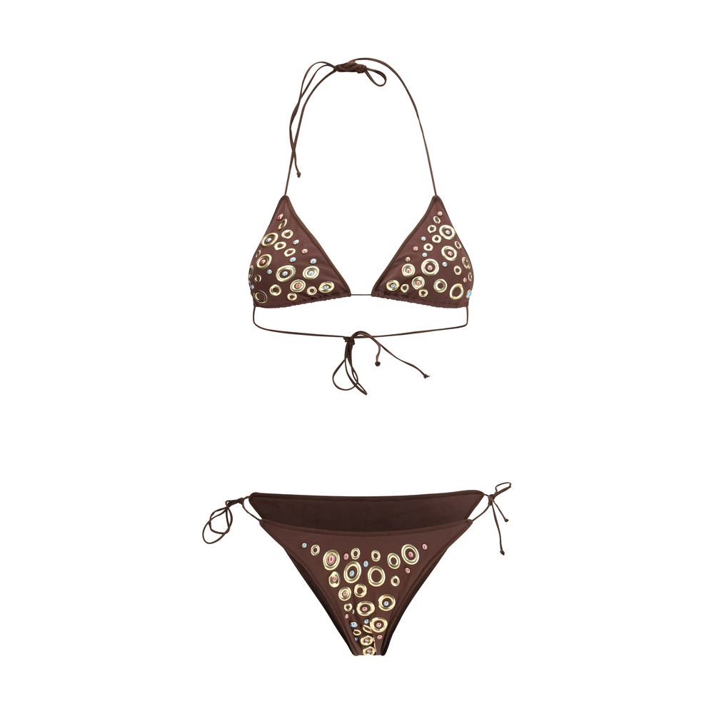 Brown Polyamide Bikini