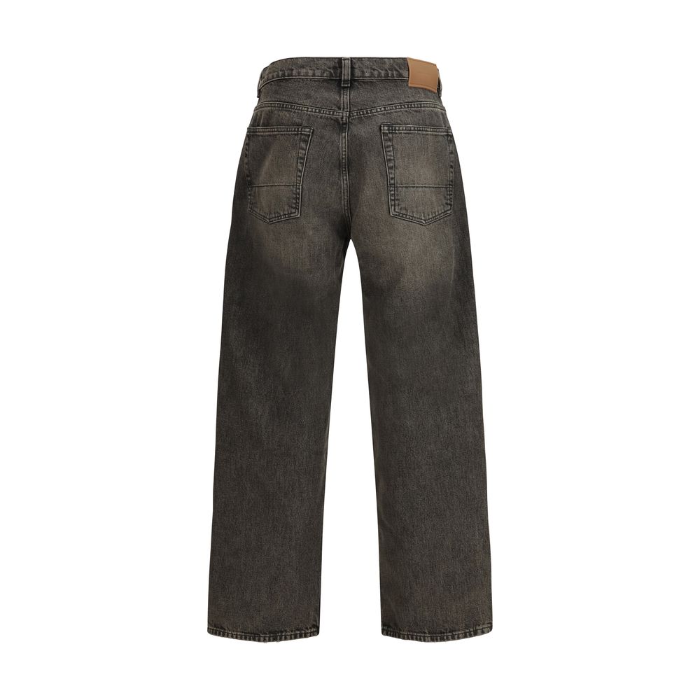 Black Cotton Relaxed Fit Jeans