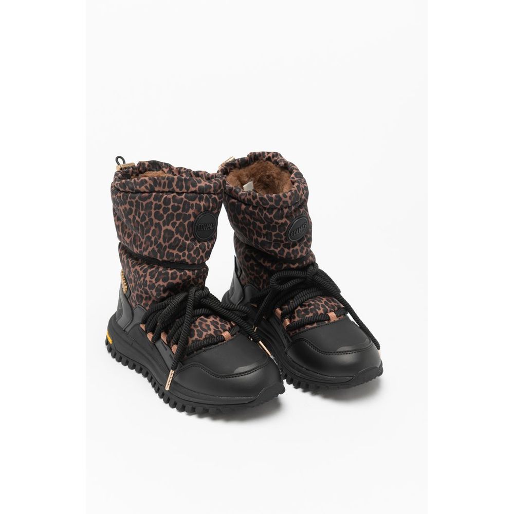 Black Polyester Ankle Boots