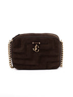 Brown Suede Avenue Camera Crossbody Bag