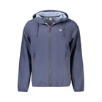 Blue Polyester Men Jacket