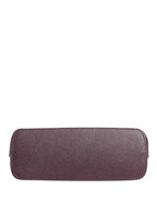 Dark Purple Leather DG Logo Zip Around Hand Purse Wallet