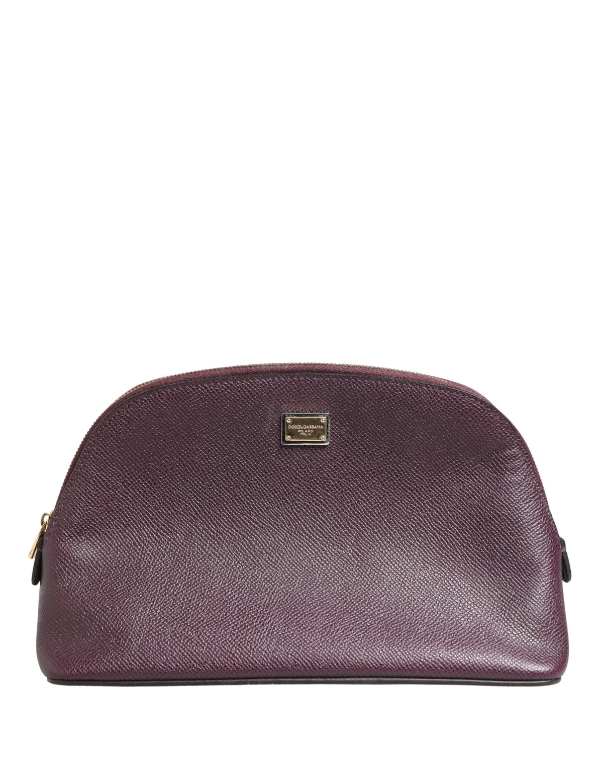 Dark Purple Leather DG Logo Zip Around Hand Purse Wallet