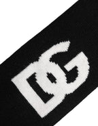 Men Black White Cashmere Logo Head Band Hat