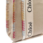 Beige Linen Tote Bag