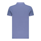 Blue Cotton Men Polo