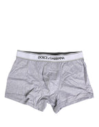 Gray Logo Cotton Men Regular Boxer Underwear