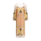 Multicolor Silk Casual Dress