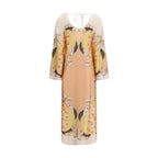 Multicolor Silk Casual Dress