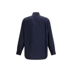 Blue Silk Dress Shirt
