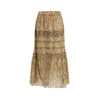 Bicolor Cotton Long Skirt